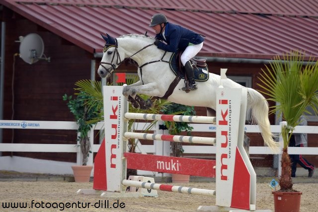 Tobias Bachl (GER) und Cobolensky verhinderten einen Doppelsieg von Dieter Köfler im Springen über 1.40 m. © Fotoagentur Dill