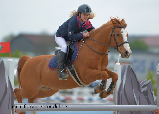 Gute Leistung von Ludovica Goess-Saurau (B) und Rusty, die Sechste in der Pony Tour wurden. © Fotoagentur Dill