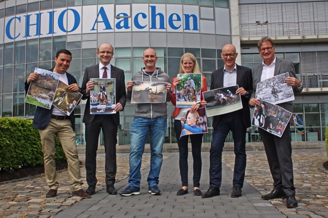 Andreas Steindl, Erich Timmermanns, Leanjo de Koster, Jill de Ridder, Andreas Müller und Frank Kemperman in Aachen. © CHIO Aachen