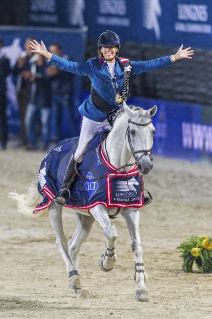 Große Emotionen gab es beim Vienna Masters 2015, als Luciana Diniz den Sieg in der Global Champions Tour schaffte. © Vienna Masters/Michael Graf