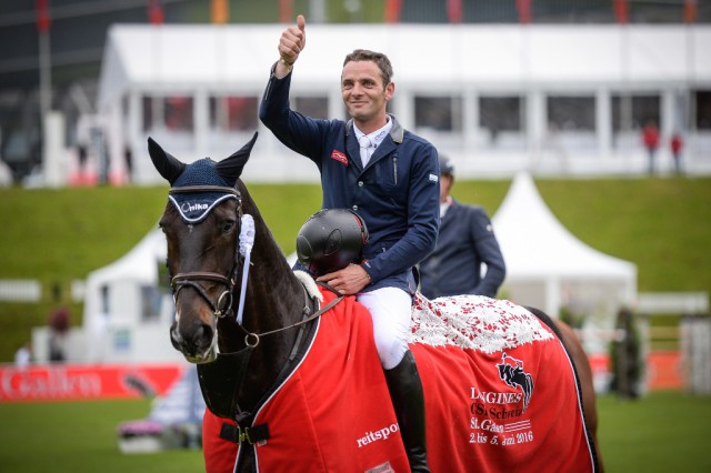Werner Muff (SUI) muss seinen Schweizer Meistertitel aus dem Jahr 2015 nach einem positiven Dopingtests seines Pferdes Pollendr abgeben. © Katia Stuppia/CSIOCh