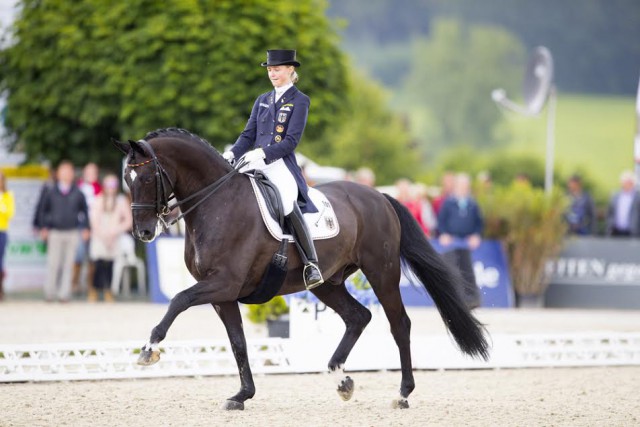 Germany’s Sanneke Rothenberger and Deveraux OLD claimed a hat-trick of gold medals at the inaugural FEI U25 Dressage Championships 2016 in Hagen (GER). © FEI/Digi Shots