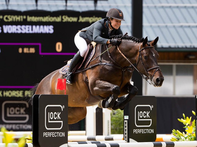 Best female rider in this event kicking off the GLOCK’s 2* Tour was Annelies Vorsselmans (BEL). Riding Courage she took third place. © Michael Rzepa