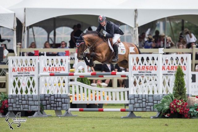 Ten-time Canadian Olympian Ian Millar riding Baranus won the $10,000 Karson Modified Grand Prix on Saturday, July 23, at the CSI2* Ottawa International Horse Show at Wesley Clover Parks in Ottawa, ON. © Ben Radvanyi Photography