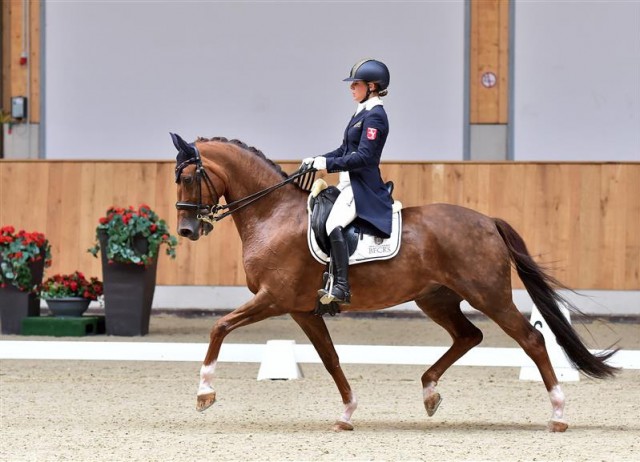 Jil-Marielle Becks - in Führung bei den Jungen Reitern, Dressur. © Feldhaus