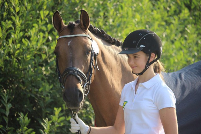 Kathrin Brugger und ihr "Dorni" sind heuer schon zum zweiten Mal bei der Pony Dressur EM dabei. © Alessa Ansari
