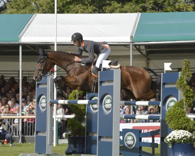 Christopher Burton (AUS) und Nobilis 18 übernehmen beim Land Rover Horse Trial in Burghley die Zwischenführung. © Trevor Meeks / FEI 