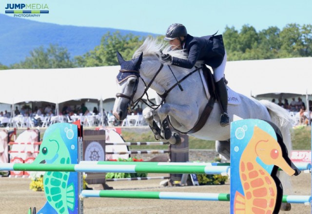 Tracy Fenney and MTM Reve du Paradis compete in the HITS Saugerties $1 Million Grand Prix CSI 5* on Sunday, September 11. © Jump Media Photography