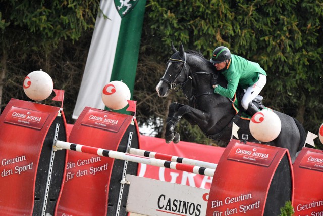 Dieter Köfler (K) und Askaban holten in Preding den Gesamtsieg im Casino Grand Prix powered by MUKI 2016. © horsesportsphoto.eu