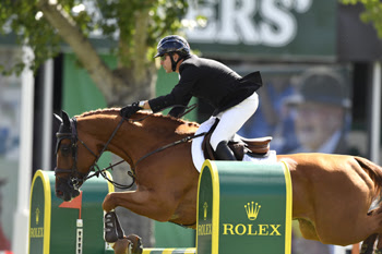 Canada’s Eric Lamaze competes on opening day of the Spruce Meadows ‘Masters’ tournament with Chacco Kid. © Kit Houghton/Rolex