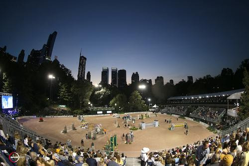 USA's Jimmy Torano jumped to an exciting victory in the $216,000 U.S. Open FEI Grand Prix CSI 3*, presented by Rolex, on a beautiful Friday night in New York City at the 2016 Rolex Central Park Horse Show (RCPHS). The fastest of only two double clear rounds in a ten-horse jump-off with some of the world's best, Torano and Day Dream took the win in front of the one-of-a-kind backdrop of skyscrapers over Sharn Wordley (NZL), who finished in the number two position for the second year in a row riding Barnetta. Conor Swail (IRL) had the fastest four-fault round to place third riding Cita. © Sportfot 