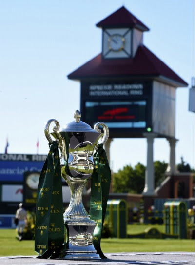 The Rolex Grand Slam Trophy in the "International Ring" of Spruce Meadows. © Rolex Grand Slam of Show Jumping / Kit Houghton