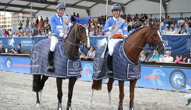 Bertram Allen und John Whitaker siegten für das Team Valkenswaard in der ersten Global Champions League von Wien. © Stefano Grasso