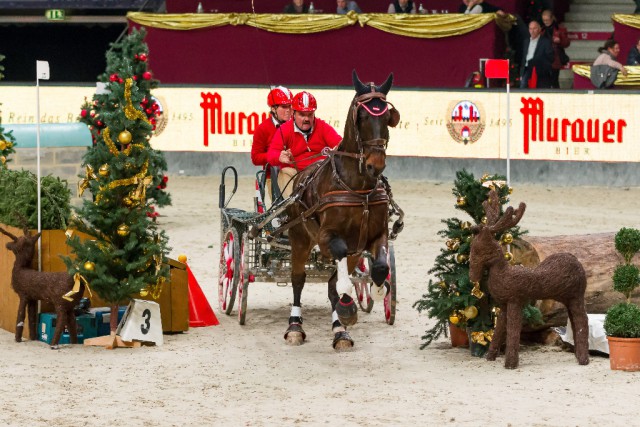 Ganz schön rasant geht’s bei der Mevisto Amadeus Horse Indoors Driving Challenge zu. © Michael Graf