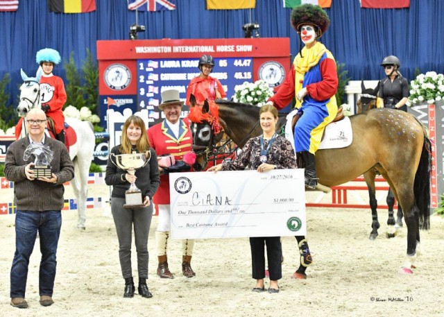 Andy "Clown" Kocher was presented with the Best Costume Award, sponsored by Equestrian Sport Productions. © Shawn McMillen Photography