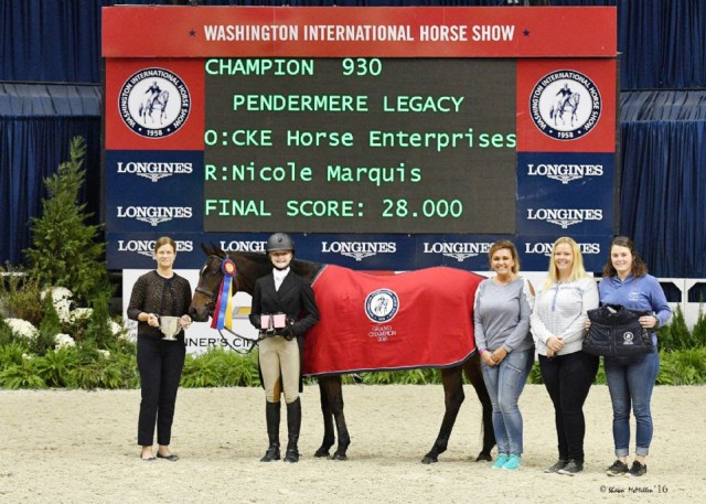 Pendermere Legacy and Nicole Marquis in their championship presentation. © Shawn McMillen Photography