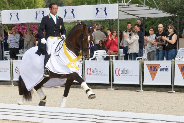 Tanzten durch's Viereck zum Sieg im Grand Prix Special: Daniel Pinto (POR) und Santurio de Massa. © Facebook Rui Pedro Godinho