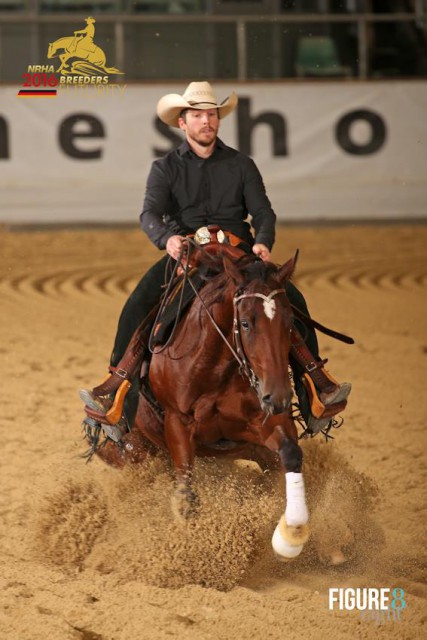 NRHA Breeders Futurity Limited Non Pro 3j. Champion Jürgen Pritz und Rose of Mercedes. © Figure 8 / Facebook NRHA Germany