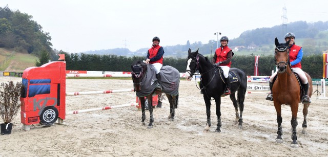 Die besten drei im Schilchertrophy Grand Prix hießen Alexander Schönberg, Peter Scherr und Andreas Mayerl. © horsesportsphoto.eu