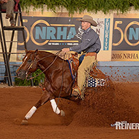 Nathan Piper aboard High Rolling Spook. © 2016 NRHA