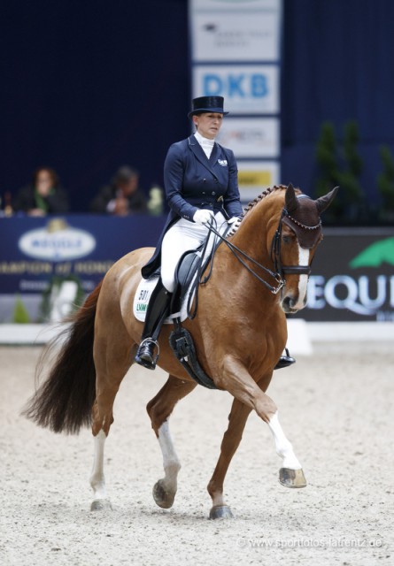 Anabel Balkenhol zeigte mit Dablino FRH bei den Munich Indoors eine Starke Runde und wurde mit 73.480 % von den Richtern belohnt. © Sportfoto Lafrentz