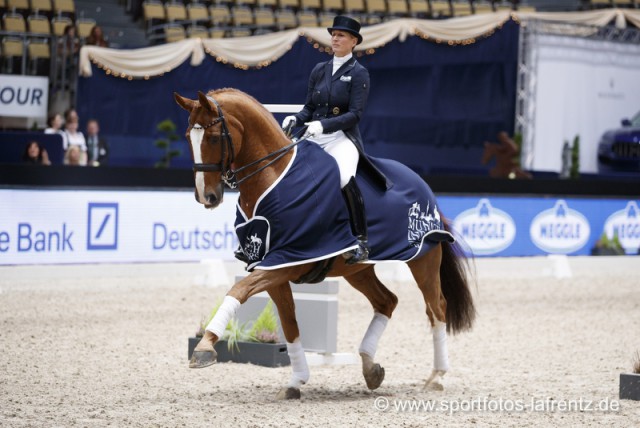 Anabel Balkenhol entschied mit ihrem Routinier Dablino FRH den Grand Prix in München für sich. © Sportfoto Lafrentz