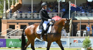 Australia’s Will Enzinger today won the dressage phase of the FEI Classics™ in Adelaide (AUS) with 12-year-old Thoroughbred, Wenlock Aquifer. © Julie Wilson/FEI