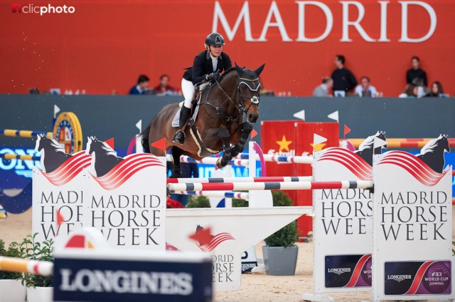 Die Tirolerin Julia Kayser wurde im FEI Weltcup Grand Prix mit Sterrehof's Cayetano / 31. © 1clicphoto.com I Herve Bonnaud