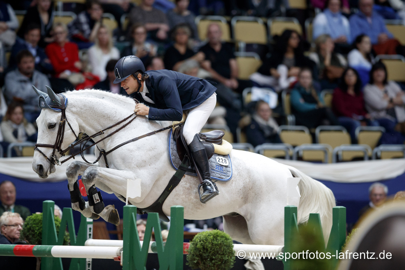 Der Vorarlberger Christian Rhomberg und Saphyr Des Lacs blieben in beiden Umläufen fehlerfrei und wurdem mit einem tollen zweiten Platz bei den Munich Indoors belohnt. © Sportfotos Lafrenz