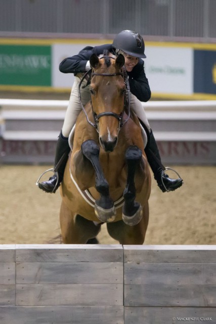 Second place in the $25,000 Knightwood Hunter Derby went to Ryan Roy riding Bayridge. © Mackenzie Clark