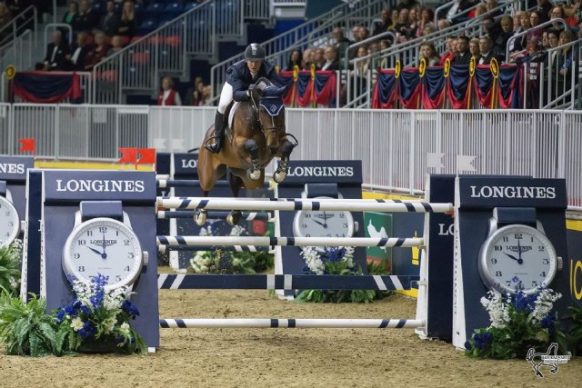 McLain Ward of the United States and HH Azur topped the $130,270 Longines FEI World Cup™ Jumping Toronto at the CSI4*-W Royal Horse Show on Wednesday, November 9, in Toronto, ON. © Radvanyi Photography