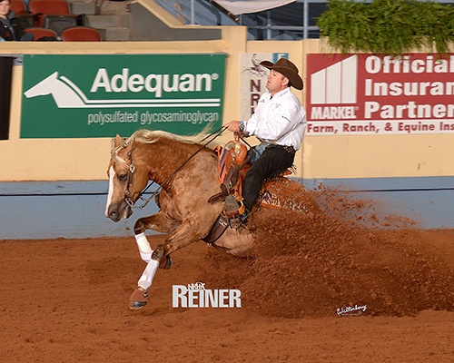 Kapitän des Siegerteams, Andrea Fappani, reitet Platinum Vintage. ©NRHA