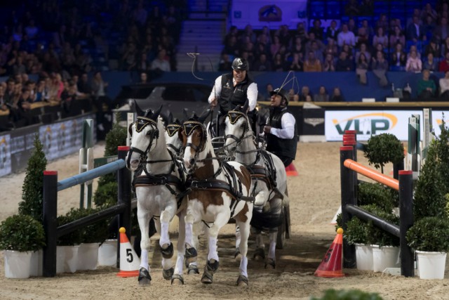 The Netherlands' IJsbrand Chardon was thrilled to win the FEI World Cup™ Driving leg in Mechelen (BEL) for the first time in his career tonight. © Dirk Caremans/ FEI