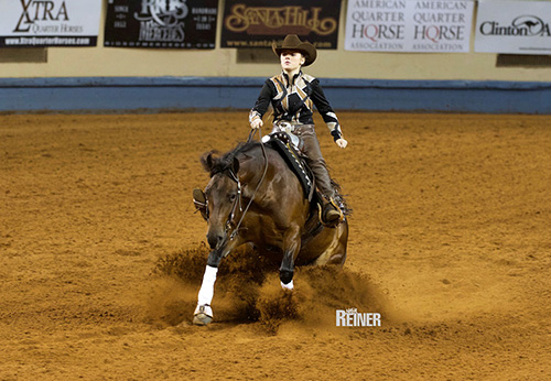 Taylor Zimmerman and Wimpys Little Jessie win the L2 Non Pro Futurity. © NRHA