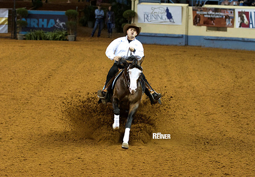 Andrea Fappani und Tricked Out Spook bei der Silver Spurs Equine Challange 2016. © NRHA