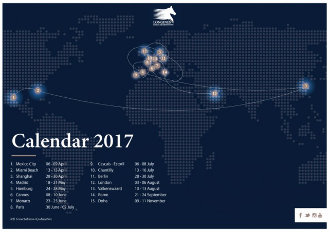 The Longines Global Champions Tour Calendar for 2017