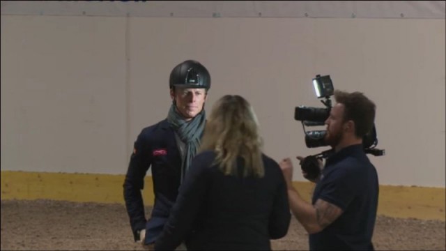 Max Kühner im Interview nach seinem zweiten Platz im Weltcup von Zürich. © Max Kühner Sporthorses