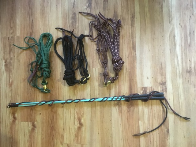 Ein Knotenhalfter samt Seil und einen Stick empfiehlt unser Verladeprofi von Reitsport Jolly Jumper für entspanntes Verladen. © Reitsport Jolly Jumper 