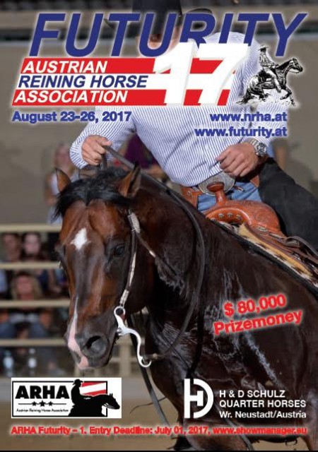 Erster Nennschluss für die AustrianRHA Futurity & NRHA Show ist am 1. Juli 2017.