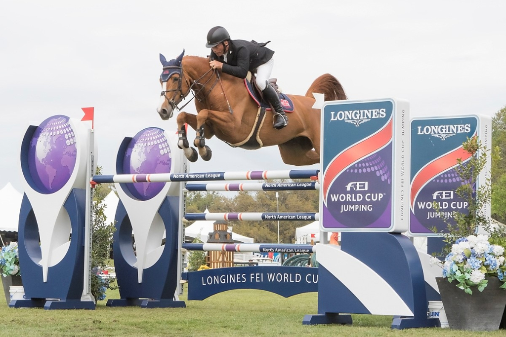 USA’s Todd Minikus and Babalou top an 18-horse jump off to claim victory in the final leg of the Longines FEI World Cup™ Jumping 2016/2017 North American League. © FEI/Debra Jamroz USA’s Todd Minikus and Babalou top an 18-horse jump off to claim victory in the final leg of the Longines FEI World Cup™ Jumping 2016/2017 North American League. © FEI/Debra Jamroz