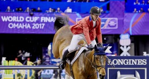 Home favourite McLain Ward (USA) and HH Azur sped to victory in the opening round of the Longines FEI World Cup™ Jumping Final 2017. © Liz Gregg/FEI