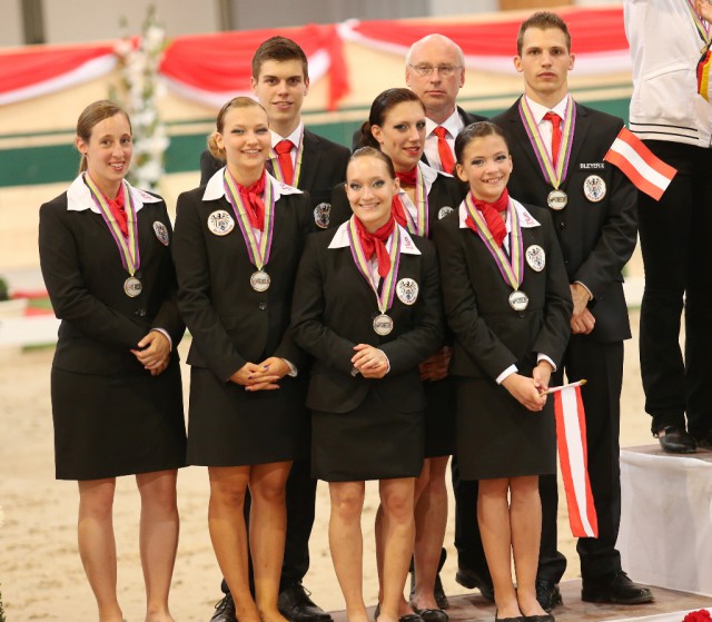 Die Voltigiergruppe Wildegg (NÖ) konnte 2013 bei der Heim EM eine Medaille und holen und sicherte sich 2016 bei der WM in Frankreich ebenfalls WM Bronze. © Barny Thierolf