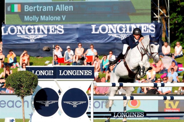 Für Bertram Allen und seine Molly Malone V ging es gestern hoch hinaus - Sieg im 5* Springen von Hamburg. © LGCT / Stefano Grasso 