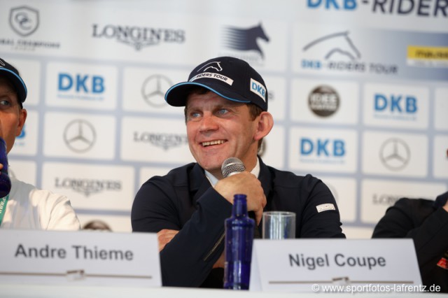 Zufriedener Sieger: Nigel Coupe bei der Pressekonferenz in Hamburg. © Stefan Lafrentz