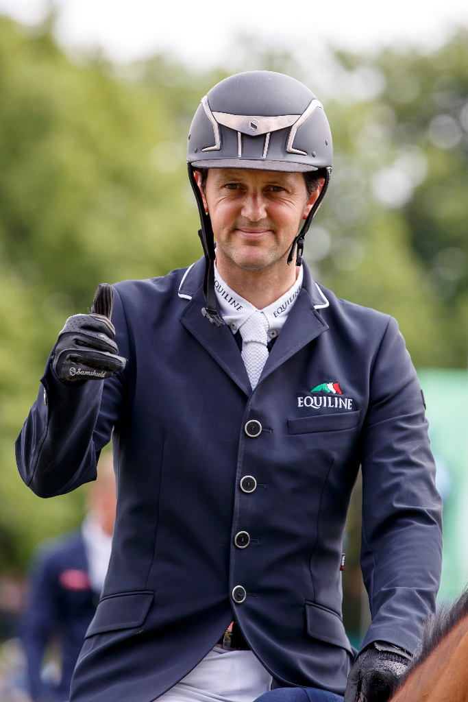 Billy Towmey, Vorjahressieger des Deutschen Spring- und Dressur-Derby 2016, heute Sieger in der 1. Qualifikation zum Spring-Derby. © Sportfotos-Lafrentz