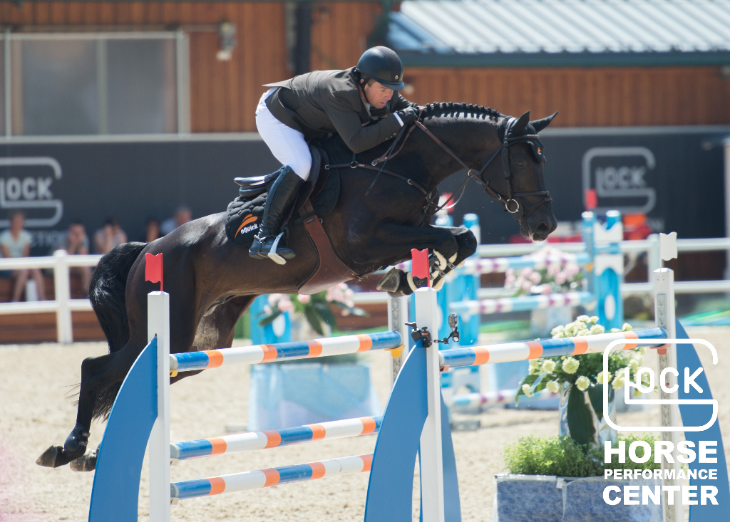 Spurred by the Irish theme at the GLOCK HORSE PERFORMANCE CENTER, Cian O’Connor (IRL) succeeded in winning the GLOCK’s 5* Opening Competition on Copain du Perchet CH. © Nini Schäbel
