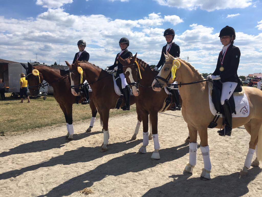 Die Mannschaft vom Gestüt Pramwaldhof erritt sich die Bronzemedaille bei den oberösterreichischen Mannschaftsmeisterschaften. © Facebook Gestüt Pramwaldhof