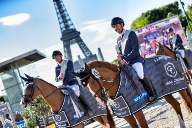 St Tropez Pirates with Simon Delestre and Jerome Guery won yesterday's Global Champions League of Paris. © GCL / Stefano Grasso