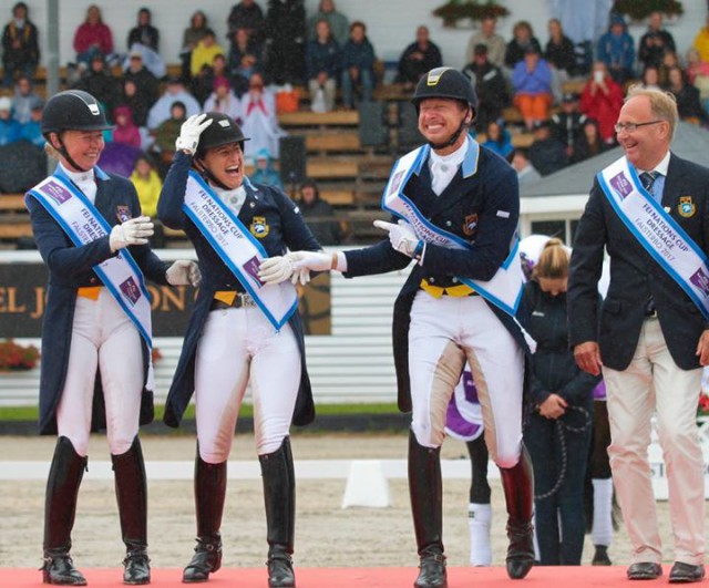 Große Freude im schwedischen Team! © Facebook Falsterbo Horse Show