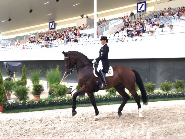 Great Aachen-debut for Belinda Weinbauer (B) and Söhnlein Brilliant MJ with place 8 in the Grand Prix and rank four in the Freestyle. © private